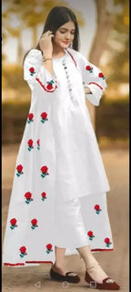 Embroidered Flower Gown 3Pc