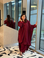 Maroon Embroidered 3-Piece