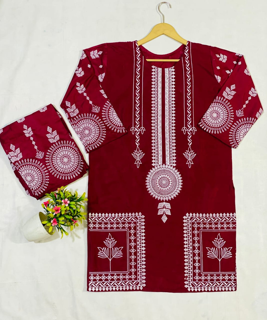 2 Pcs Women's Stitched 3D Printed Suit