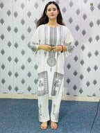 2 Pcs Women's Stitched 3D Printed Suit
