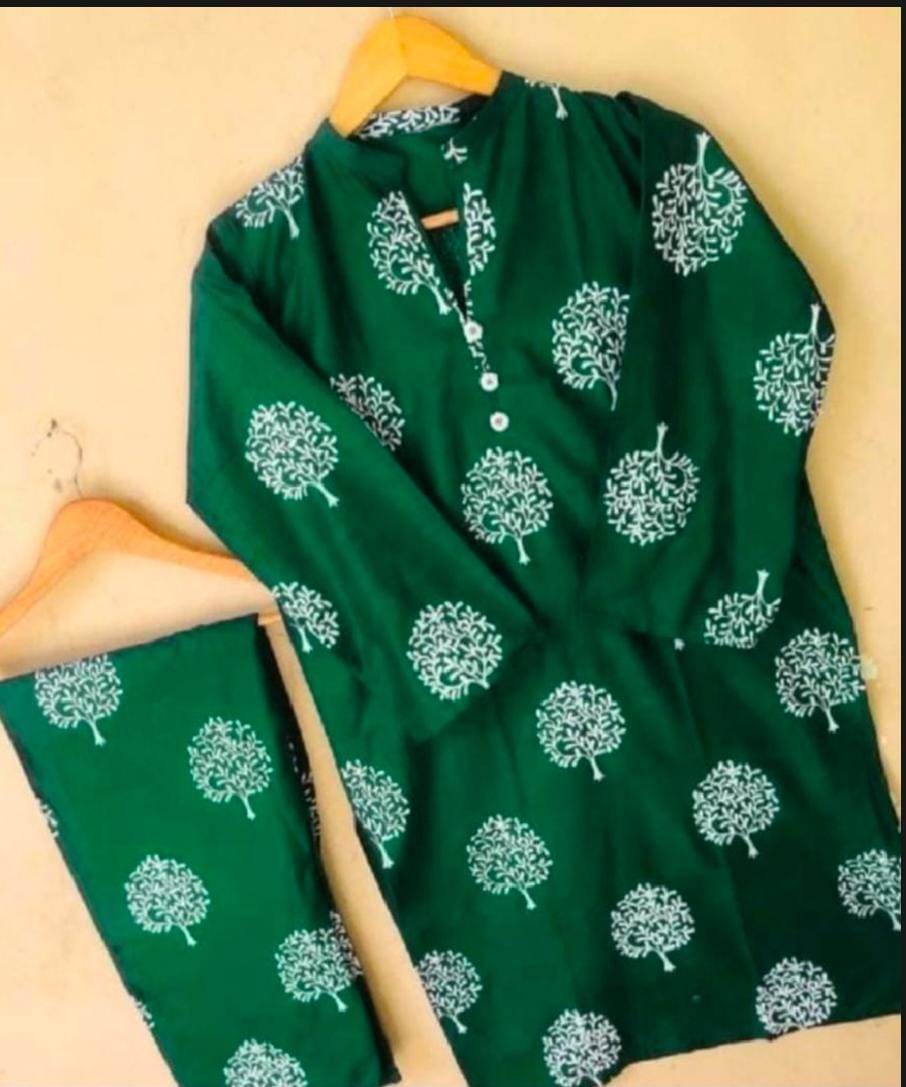 Stitched Tree printed 2pc